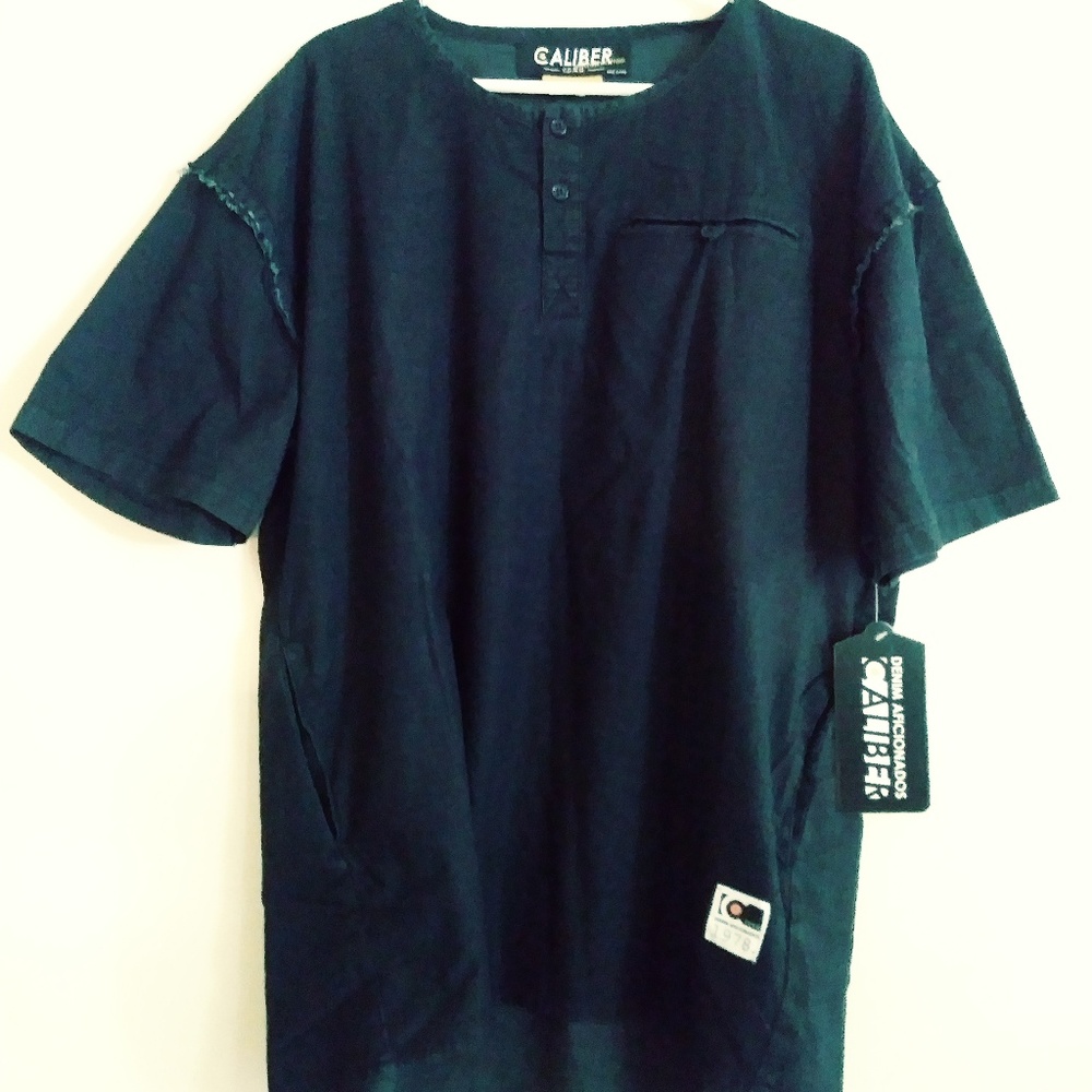 CALIBER DARK DENIM LOOK CASUAL SHIRT, NWT